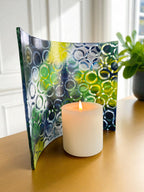 Ocean Glow Fused Glass Candle Curve image 2