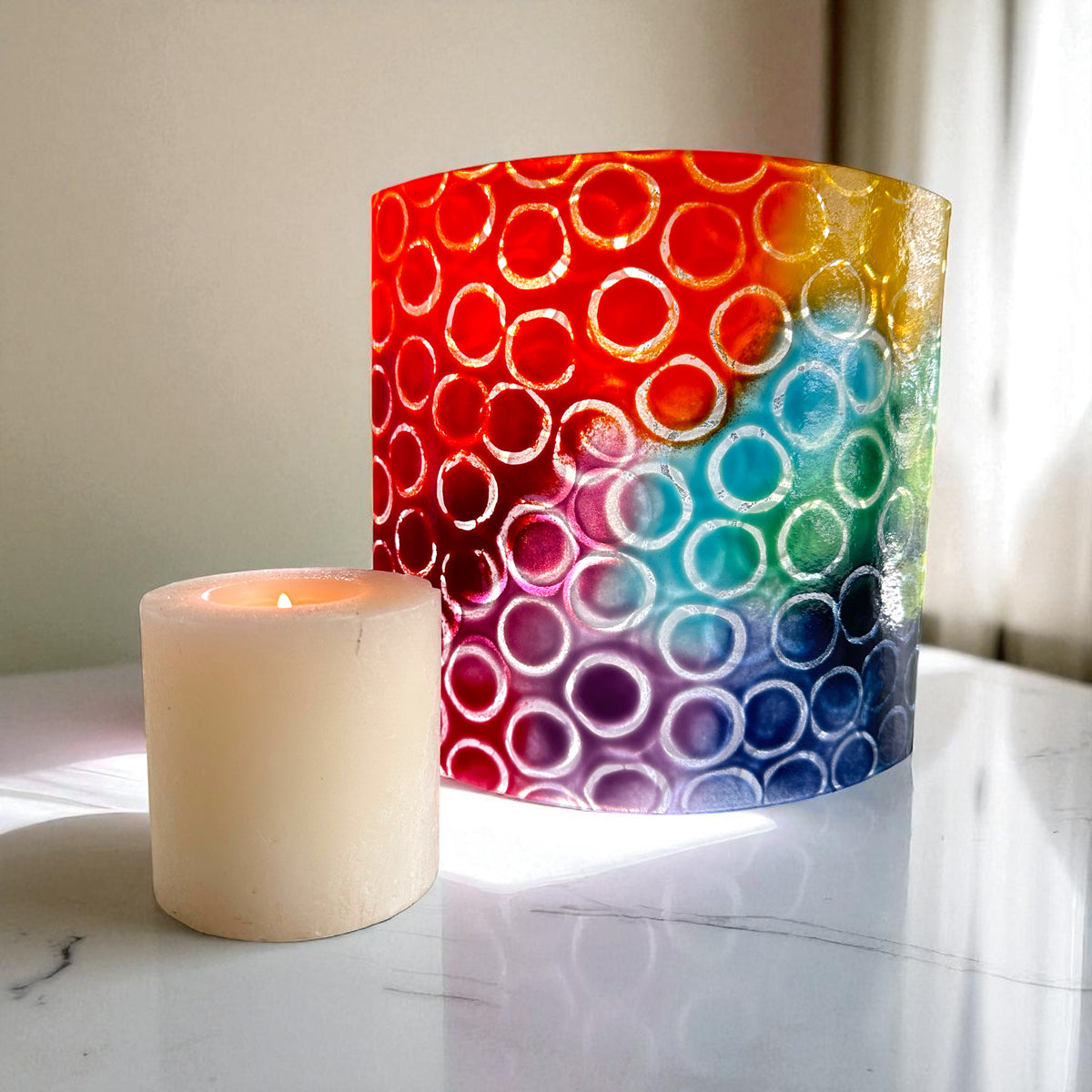 Rainbow Bubbles Candle Curve image 1