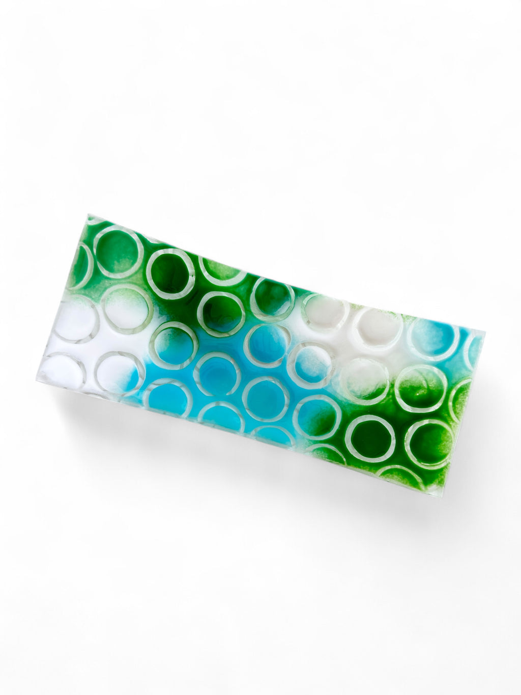 Seafoam Bloom Fused Glass Plate image 0