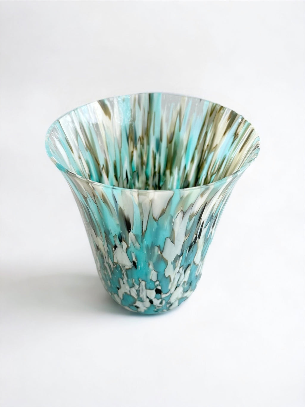 Turquoise and Vanilla Vase image 1