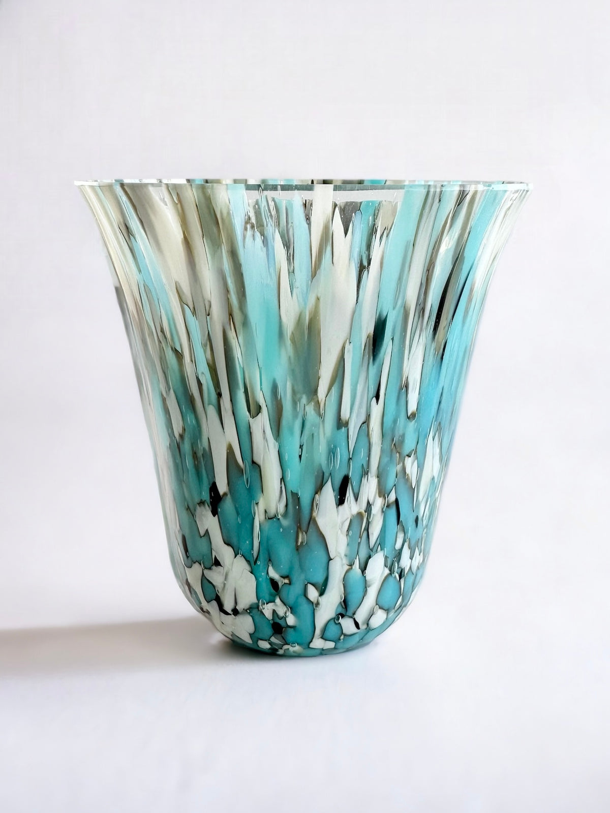 Turquoise and Vanilla Vase image 0