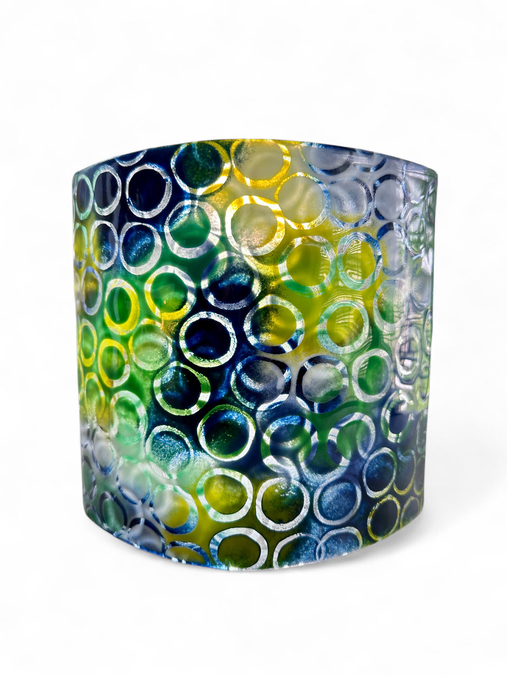 Ocean Glow Fused Glass Candle Curve image 0