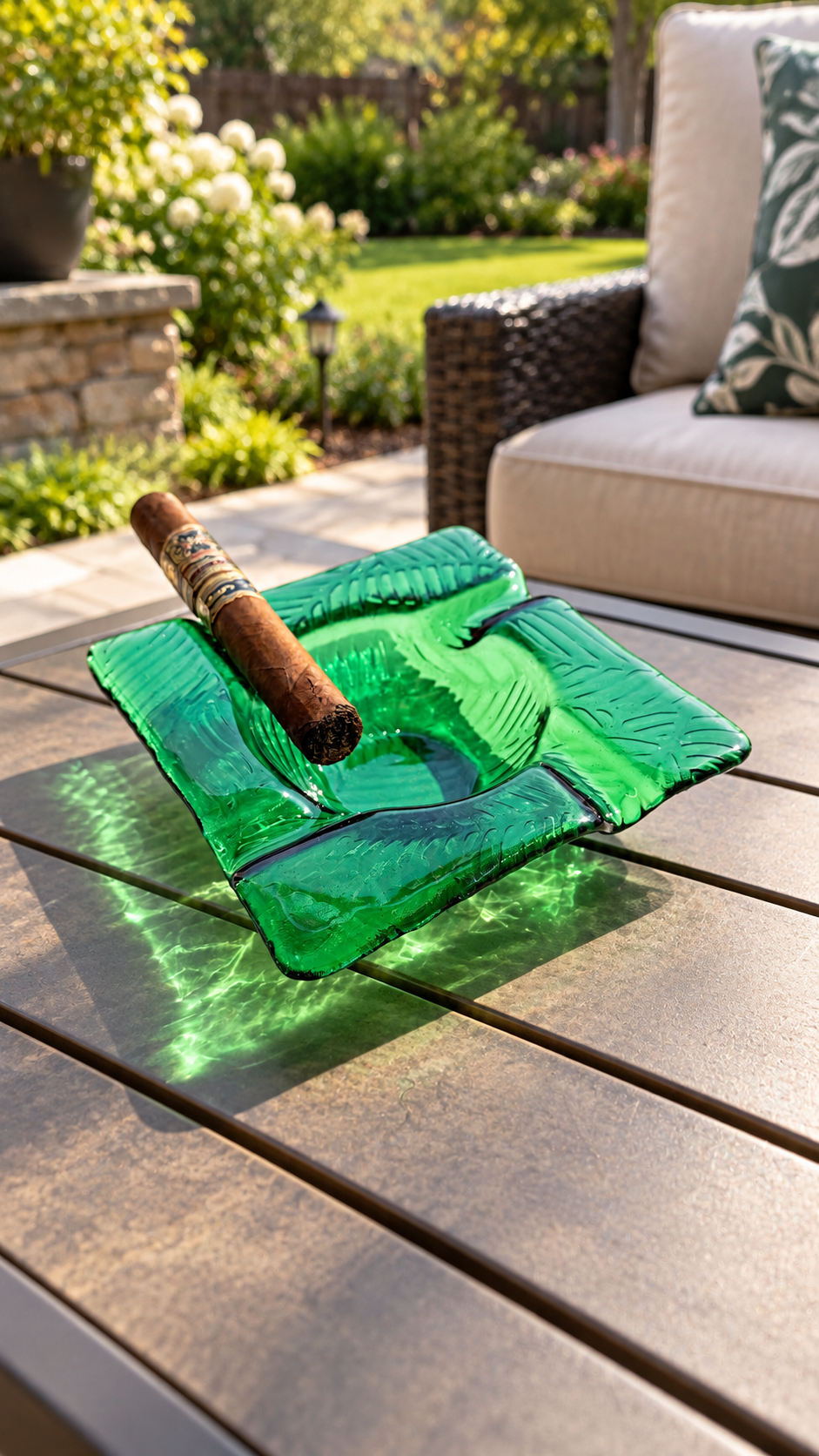 Fused Glass Cigar Ashtray