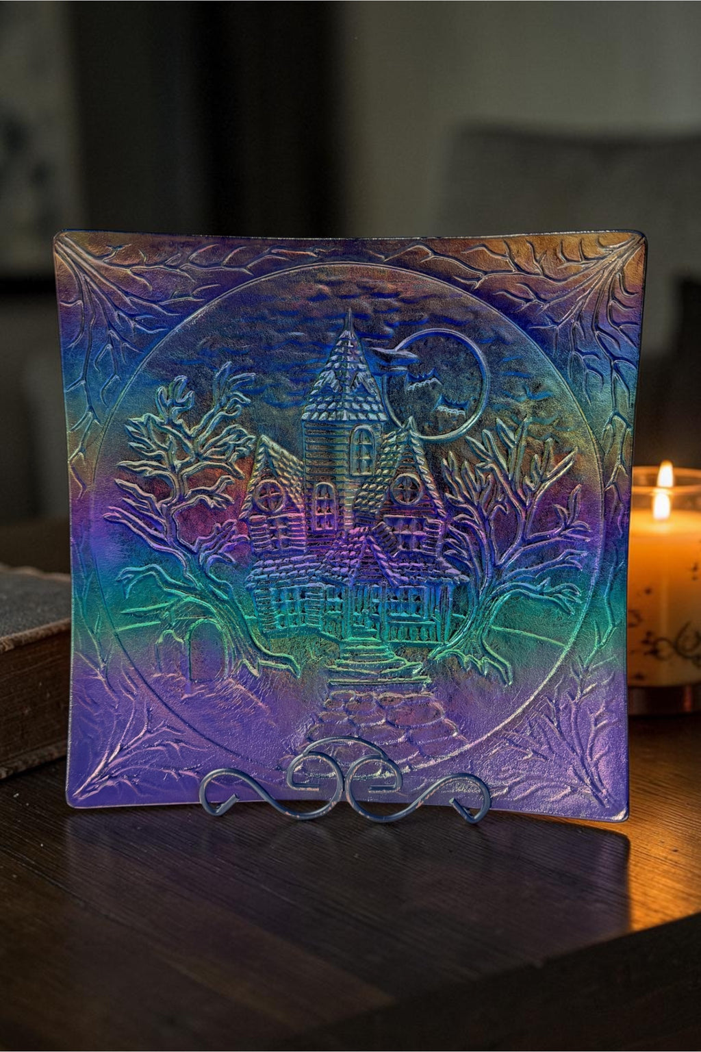Iridescent Haunted Manor Decorative Plate