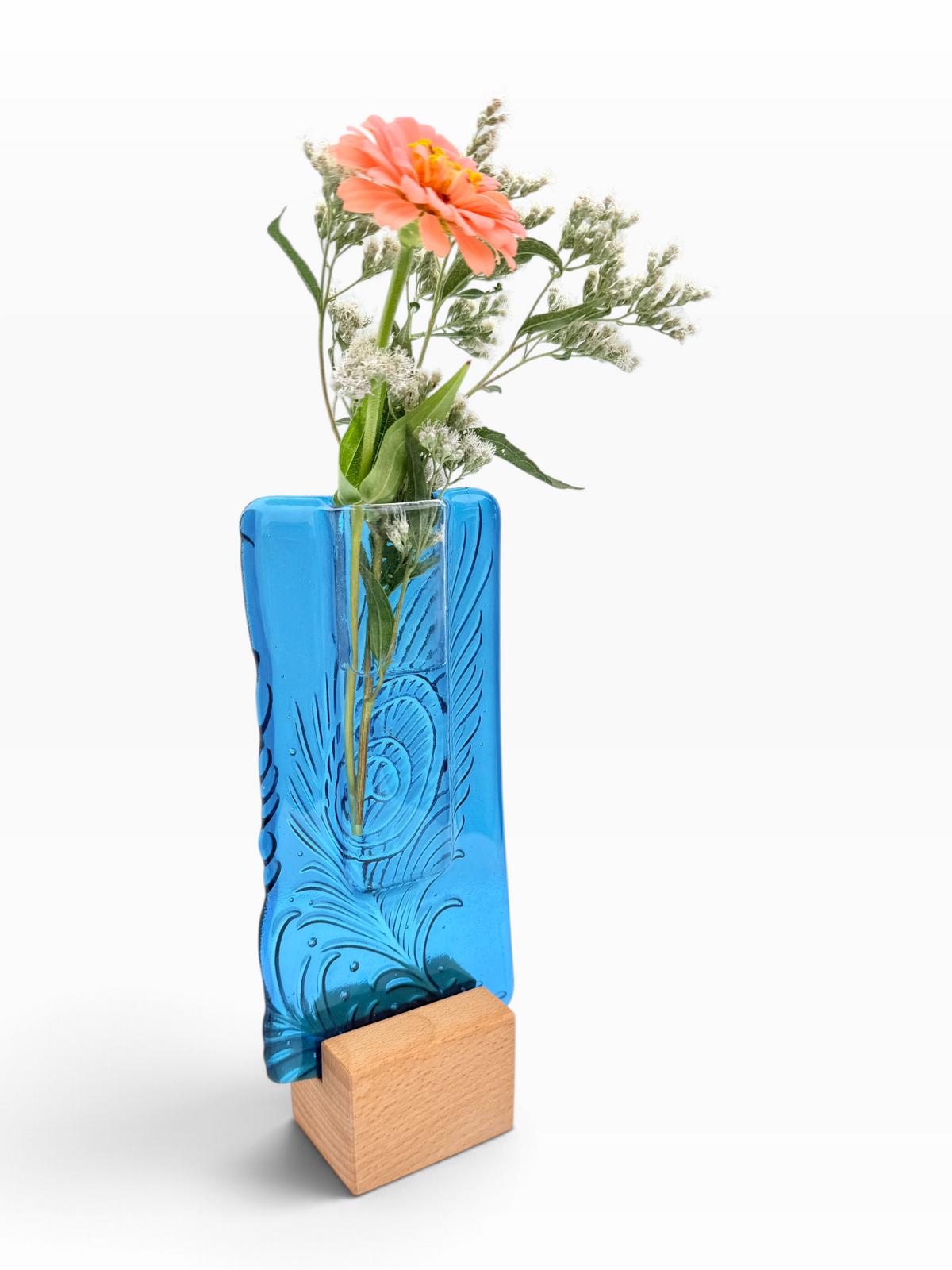 Small Pocket Vase- Peackock Feather