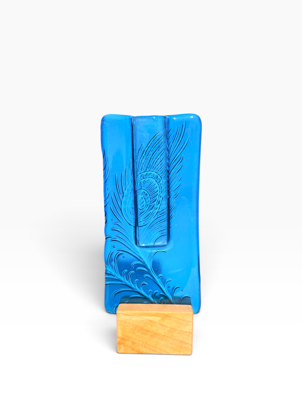 Large Pocket Vase-Peacock Feather