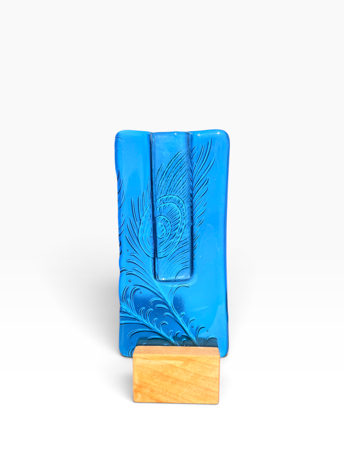 Large Pocket Vase-Peacock Feather