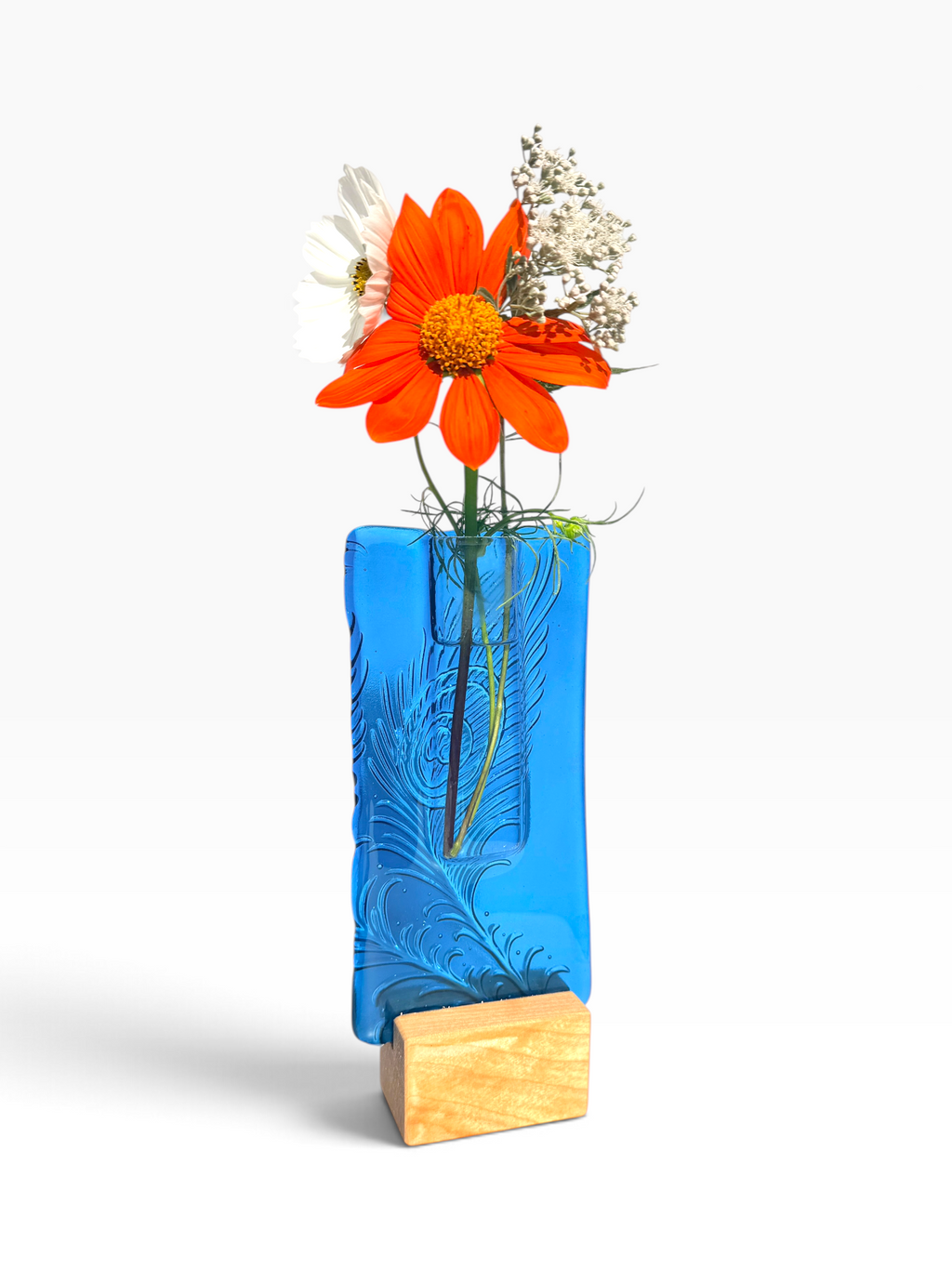 Large Pocket Vase-Peacock Feather
