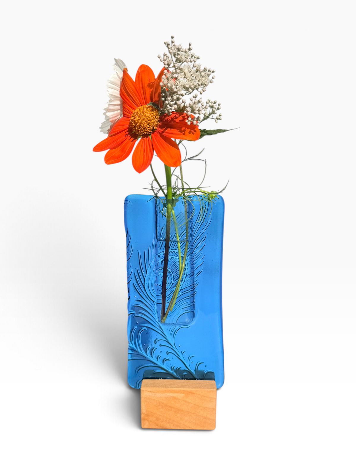 Large Pocket Vase-Peacock Feather