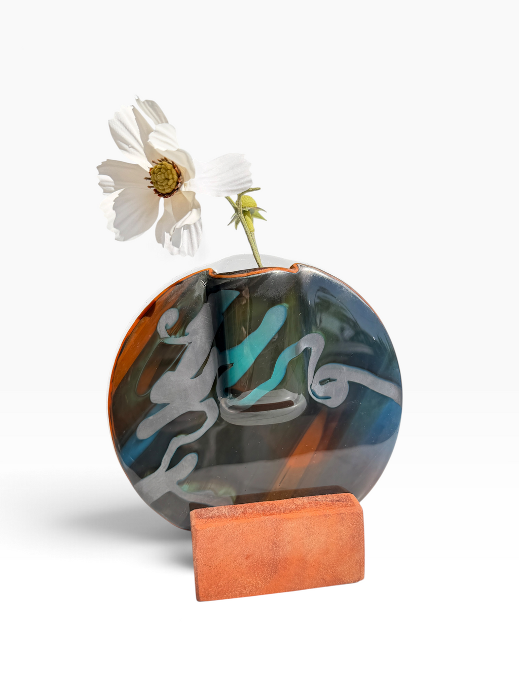 Burnt Orange & Steel Pocket Vase