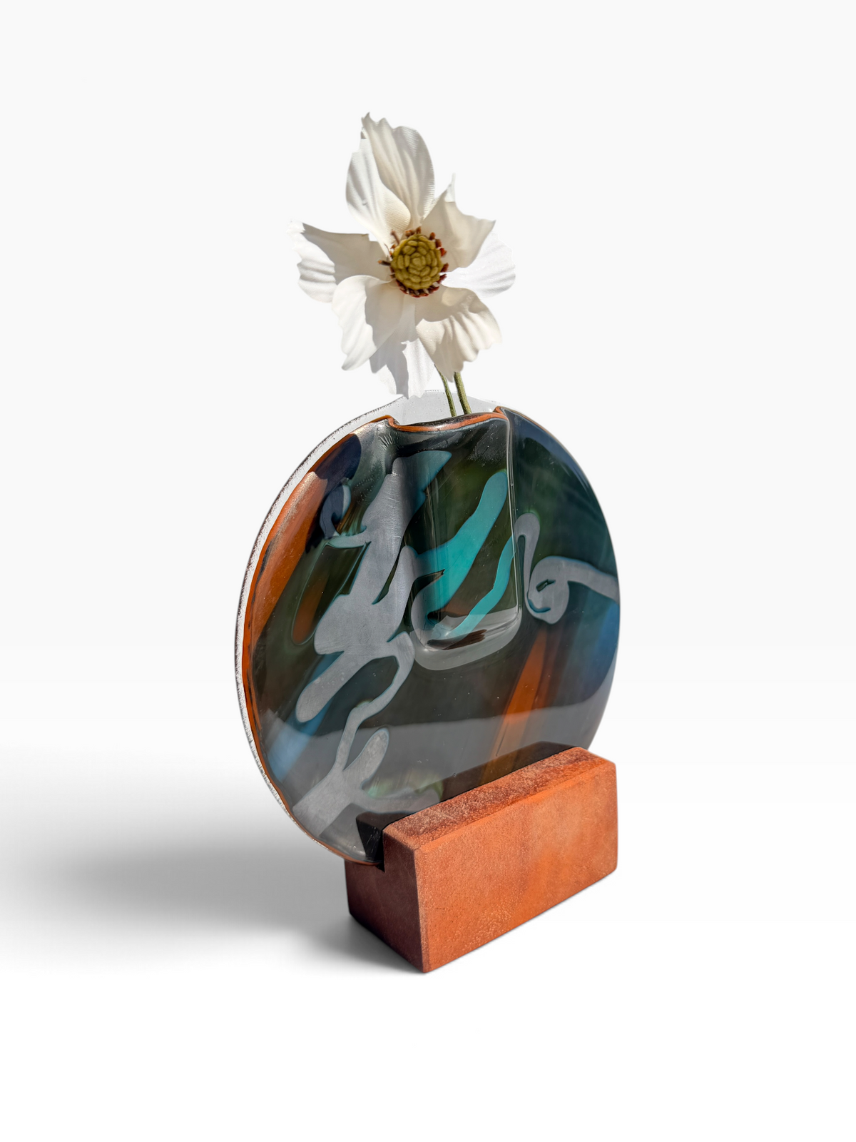 Burnt Orange & Steel Pocket Vase