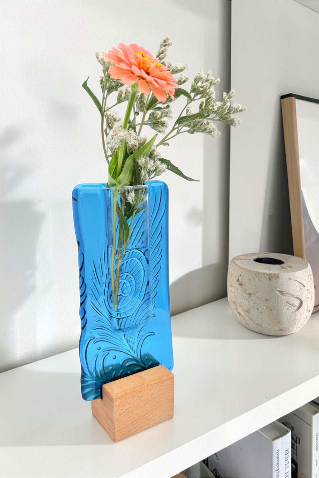 Small Pocket Vase- Peackock Feather