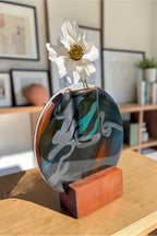 Burnt Orange & Steel Pocket Vase