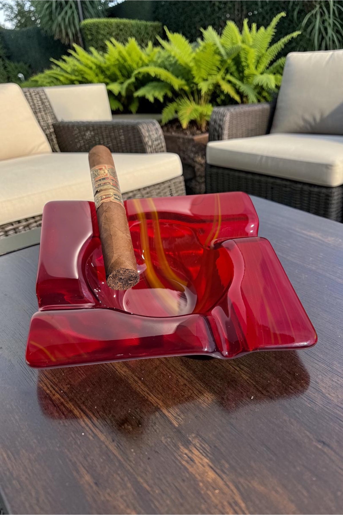 Fused Glass Cigar Ashtray