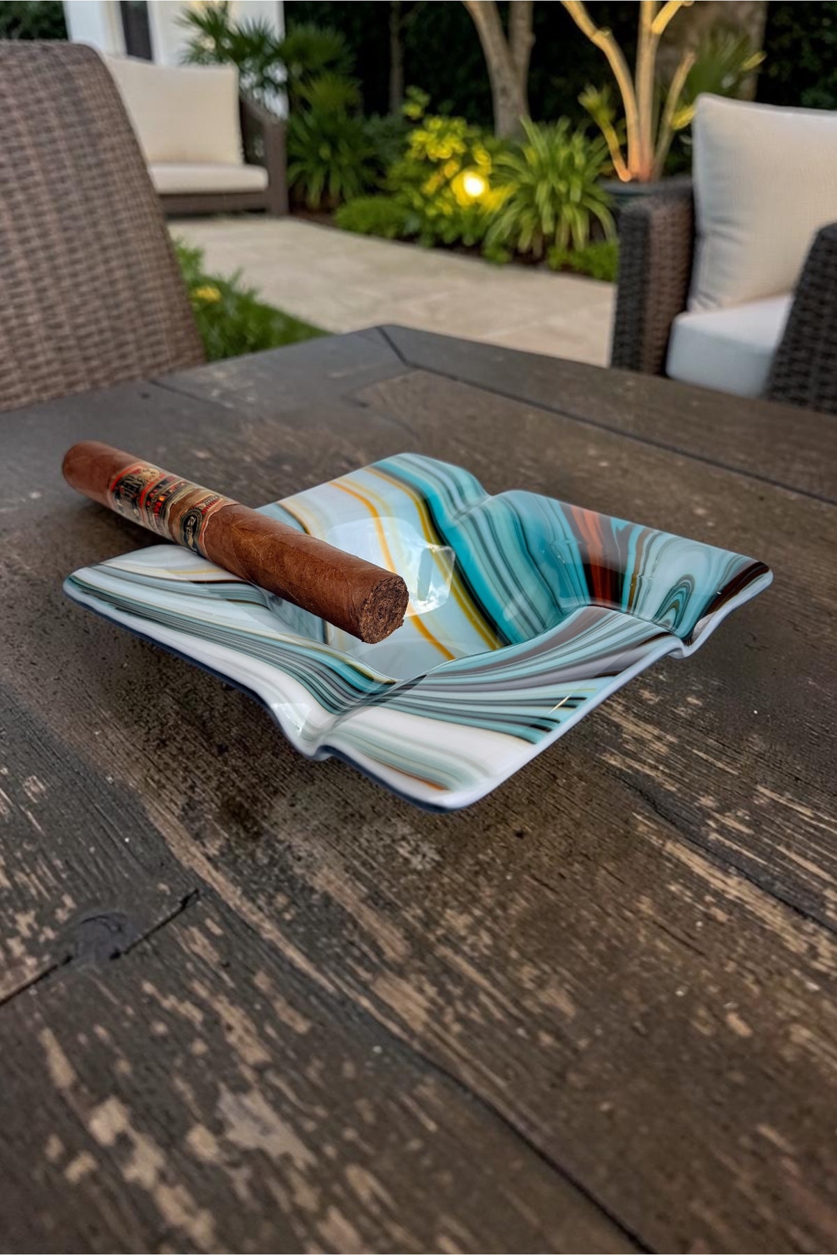 Fused Glass Cigar Ashtray