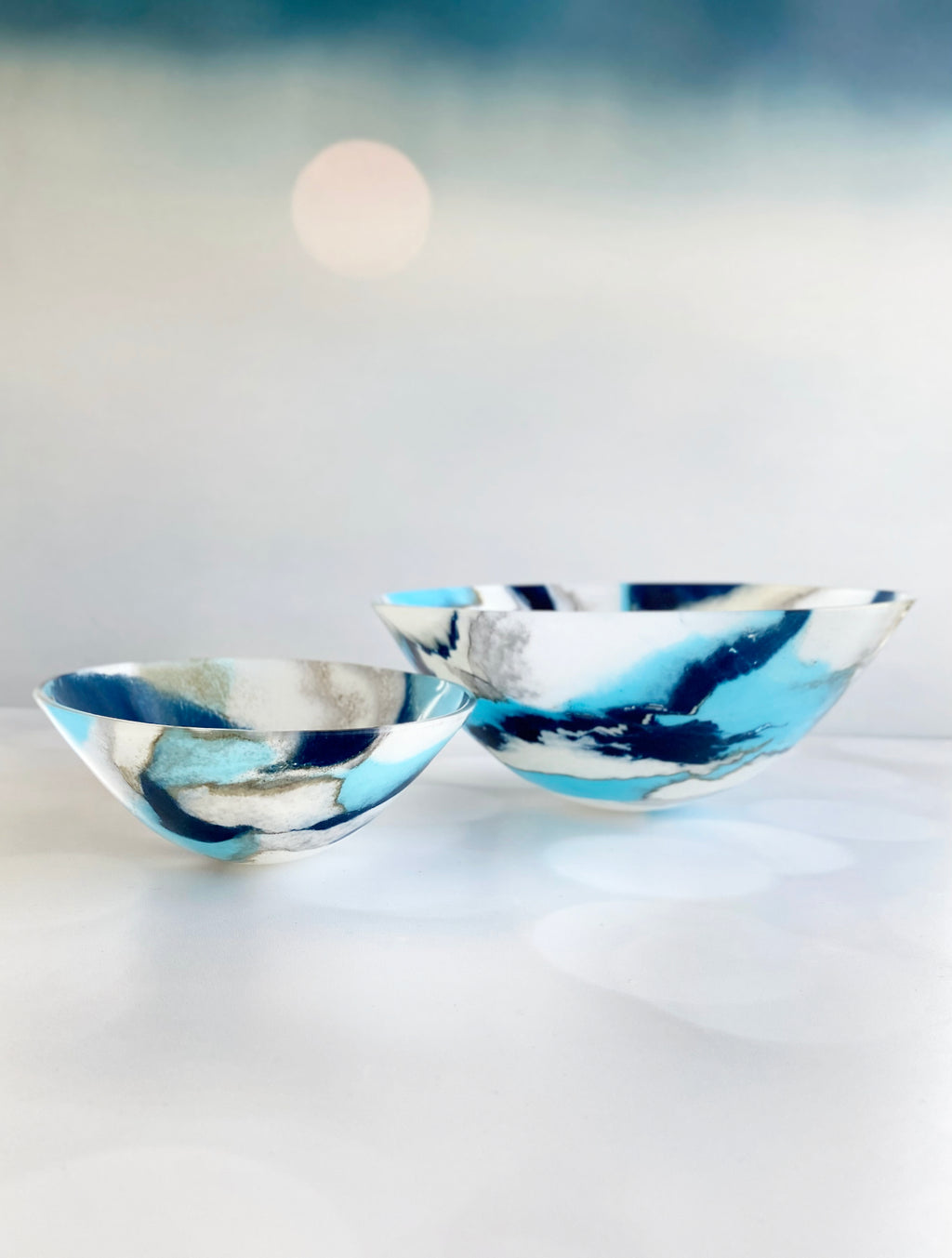 Stormy Skies Sculptural Art Bowl Set image 1