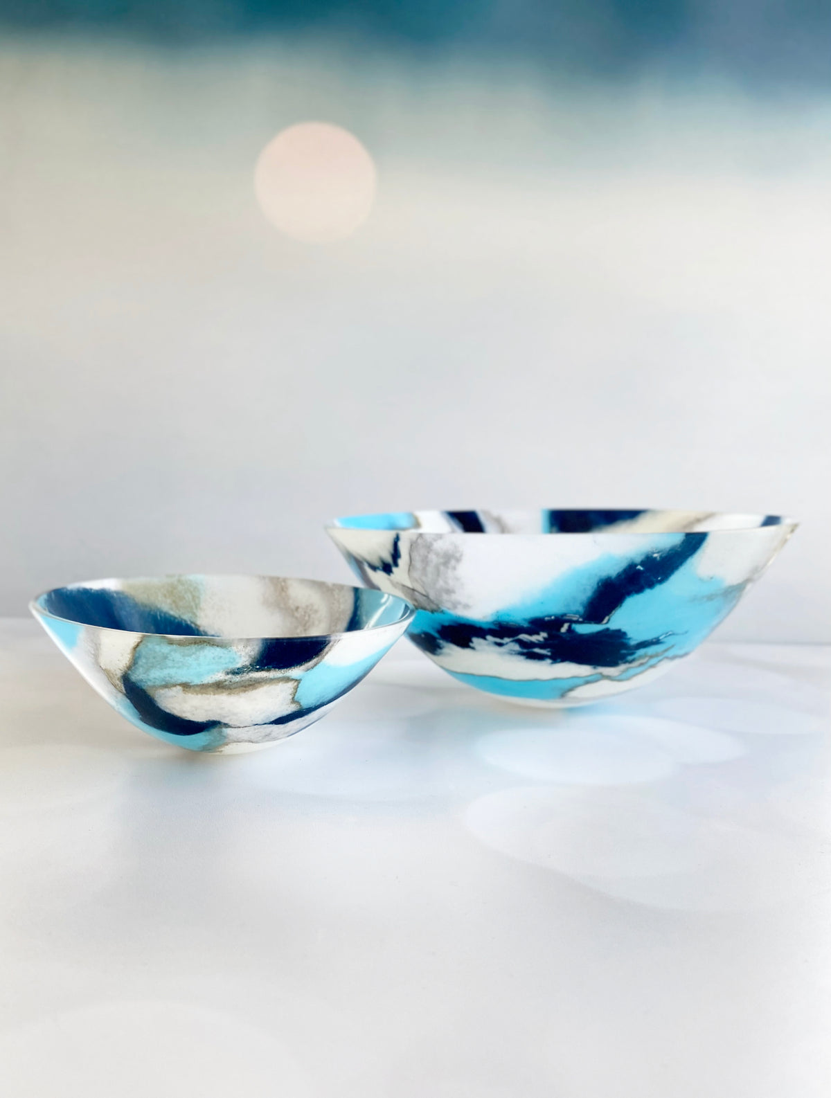 Stormy Skies Sculptural Art Bowl Set image 1