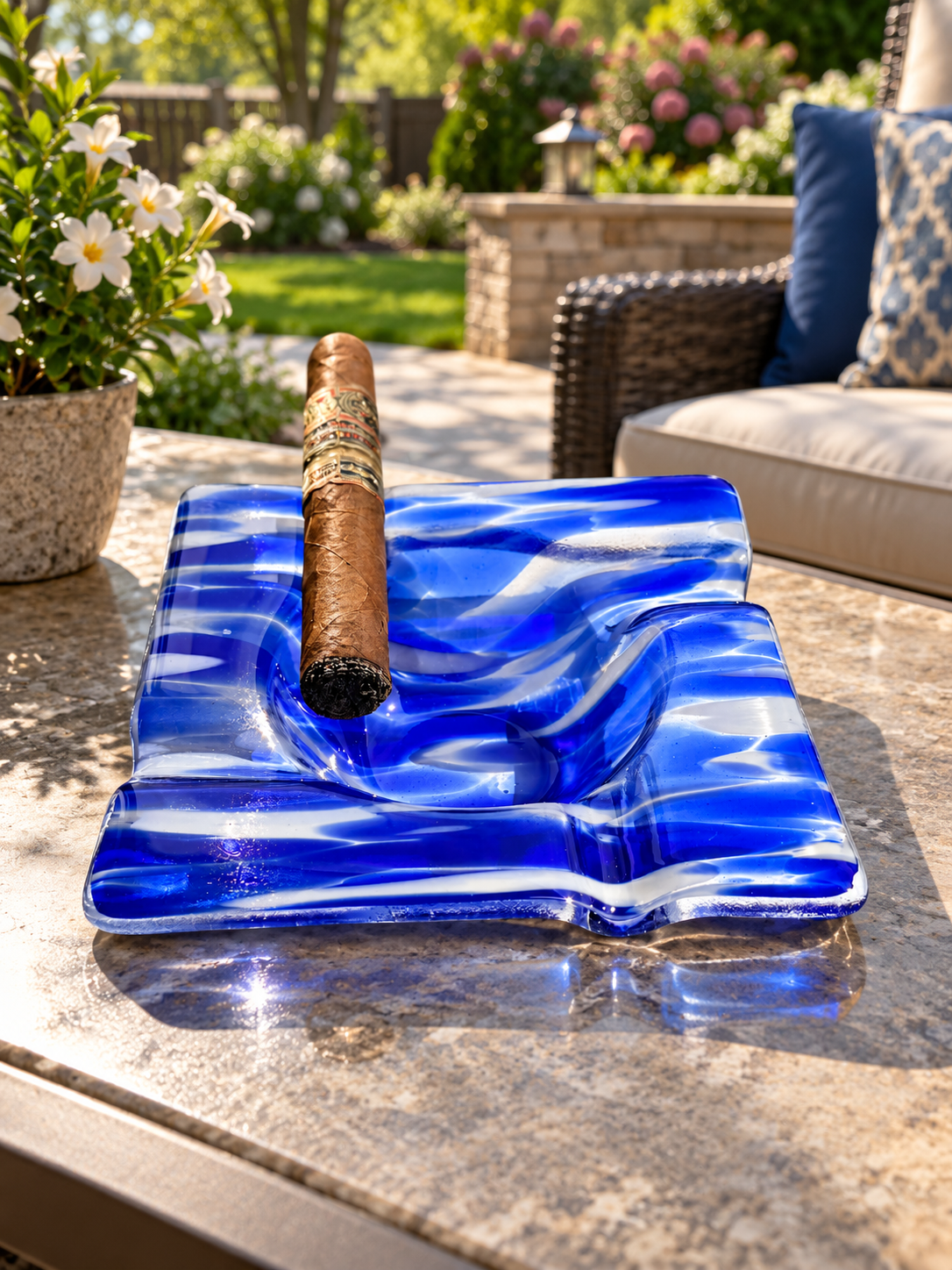 Fused Glass Cigar Ashtray